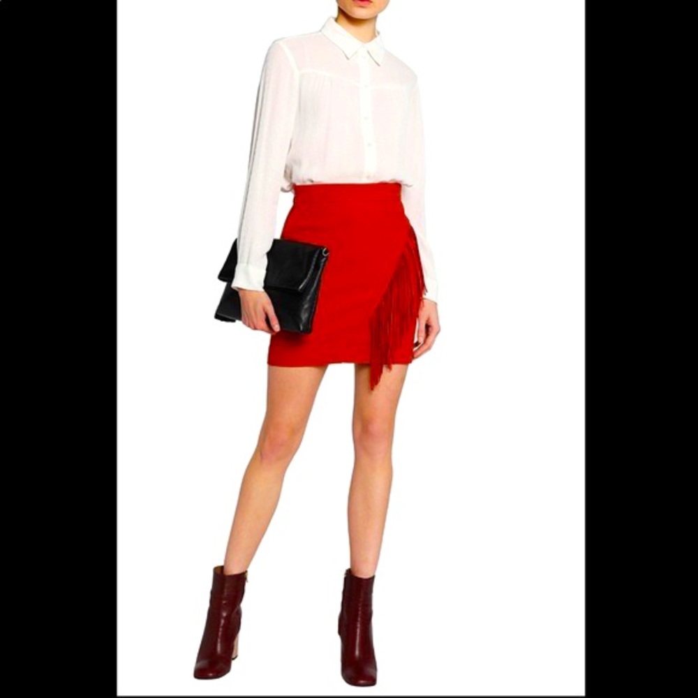 Maje Juno fringe skirt